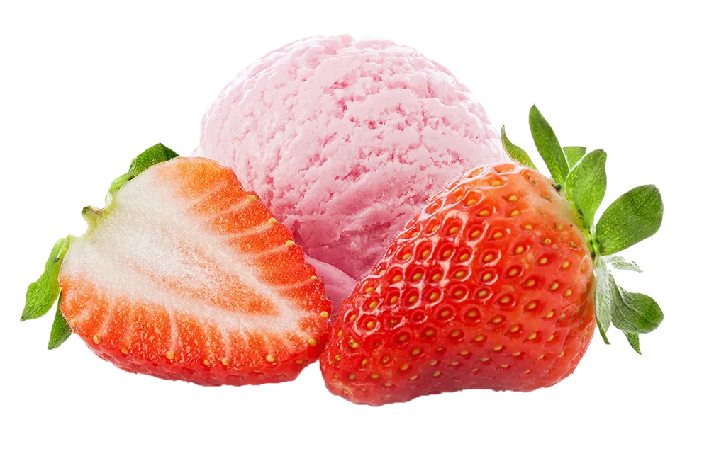 Eis- und Sorbetkugeln, isoliert auf weißem Hintergrund